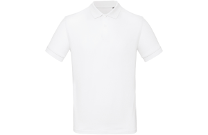 Polo personnalisé blanc OEKO-TEX® en coton bio pour homme