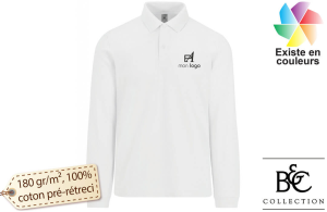 My polo b&c personnalisé manches longue pour homme