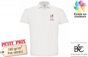 Polo publicitaire B&C blanc pour homme