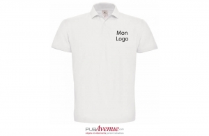 Polo publicitaire à manches courtes B&C blanc pour homme