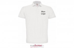 Polo publicitaire B&C blanc pour homme