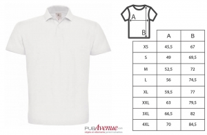 Polo publicitaire à manches courtes B&C blanc pour homme