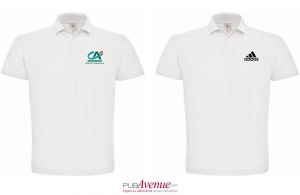 Polo publicitaire à manches courtes B&C blanc pour homme