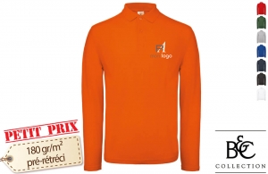 Polo B&C ID.001 manches longues pour homme