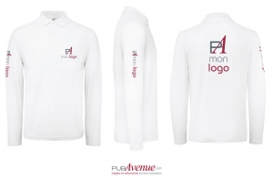 Polo personnalisé B&C ID.001 manches longues pour homme