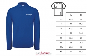Polo personnalisé B&C ID.001 manches longues pour homme