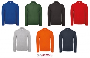 Polo B&C ID.001 manches longues pour homme