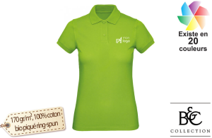 Polo personnalisé B&C OEKO-TEX® en coton bio pour femme