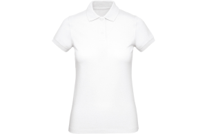 Polo personnalisé blanc OEKO-TEX® en coton bio pour femme