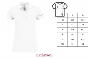 Polo personnalisé chic et décontracté B&C safran blanc femme