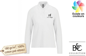 My polo b&c personnalisé manches longue pour femme