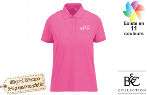 Polo personnalisé bio respirant polyester coton pour femme