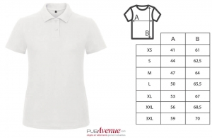 Polo publicitaire à manches courtes B&C blanc pour femme