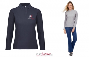 Polo personnalisé B&C ID.001 manches longues pour femme