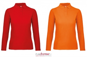 Polo personnalisé B&C ID.001 manches longues pour femme