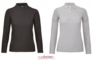 Polo personnalisé B&C ID.001 manches longues pour femme