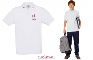 Polo chic et décontracté B&C safran blanc enfant