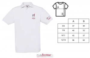 Polo personnalisé chic et décontracté B&C safran blanc enfant