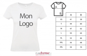 T-shirt b&c exact 150 blanc pour femme