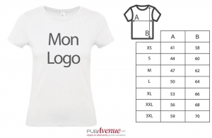 T-shirt publicitaire à manches courtes b&c exact 150 blanc pour femme