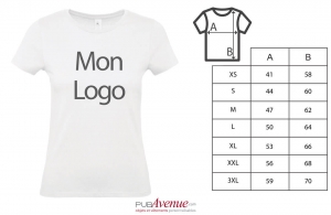 T-shirt b&c exacte 190 blanc pour femme