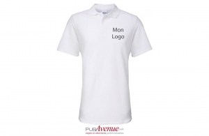 Polo personnalisé tendance gildan blanc pour homme