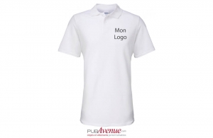 Polo tendance gildan blanc pour homme