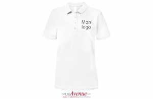 Polo personnalisé tendance gildan blanc pour femme