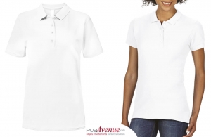 Polo personnalisé tendance gildan blanc pour femme