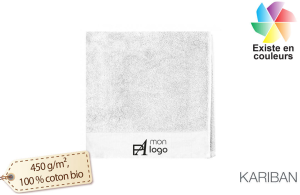 Drap de bain blanc personnalisé en coton bio organic 140 x 70