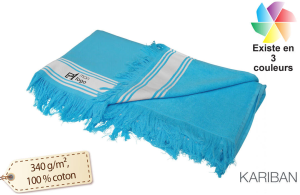 Drap de bain fouta coton tissé et éponge personnalisé 