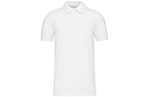 Polo personnalisé blanc en coton biologique pour homme