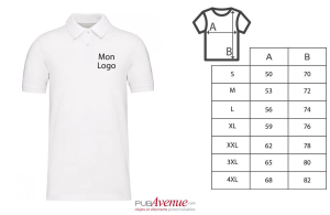 Polo personnalisé blanc en coton biologique pour homme