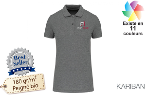 Polo kariban en coton biologique pour femme publicitaire personnalisé 