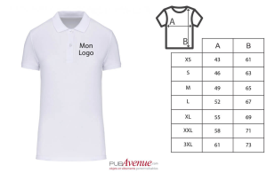 Polo personnalisé blanc en coton biologique pour femme