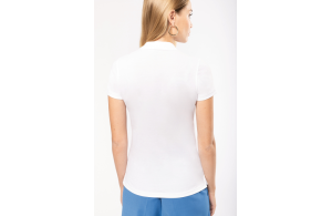 Polo personnalisé blanc en coton biologique pour femme