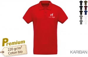 Polo personnalisé kariban bio écoresponsable pour homme