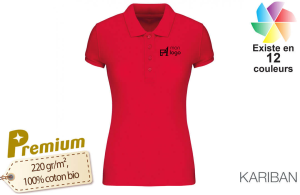 Polo kariban bio écoresponsable pour femme publicitaire personnalisé 