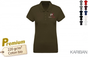 Polo personnalisé kariban bio écoresponsable pour femme