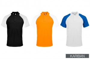 Polo personnalisé Kariban Base Ball manches raglan contrastées