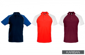 Polo personnalisé Kariban Base Ball manches raglan contrastées