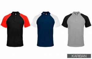 Polo personnalisé Kariban Base Ball manches raglan contrastées