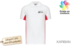 Polo personnalisé bicolore kariban sport et décontracté