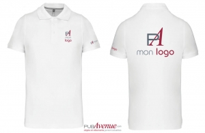 Polo personnalisé prestige Kariban blanc pour homme