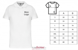 Polo personnalisé prestige Kariban blanc pour homme