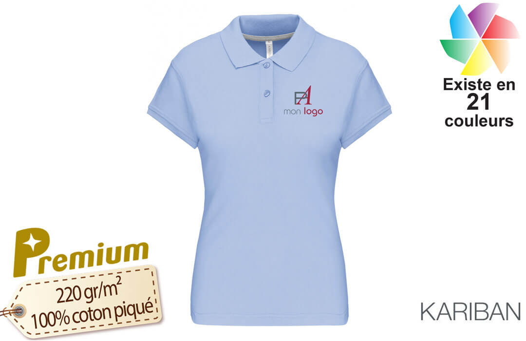 Polo Kariban haut de gamme pour femme publicitaire personnalise