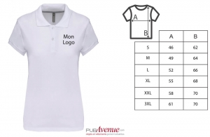 Polo prestige Kariban blanc pour femme