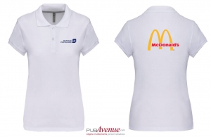Polo personnalisé prestige Kariban blanc pour femme