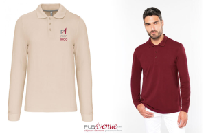 Polo personnalisé Kariban Prestige à manches longues pour homme