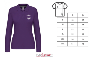 Polo personnalisé Kariban Prestige à manches longues pour femme